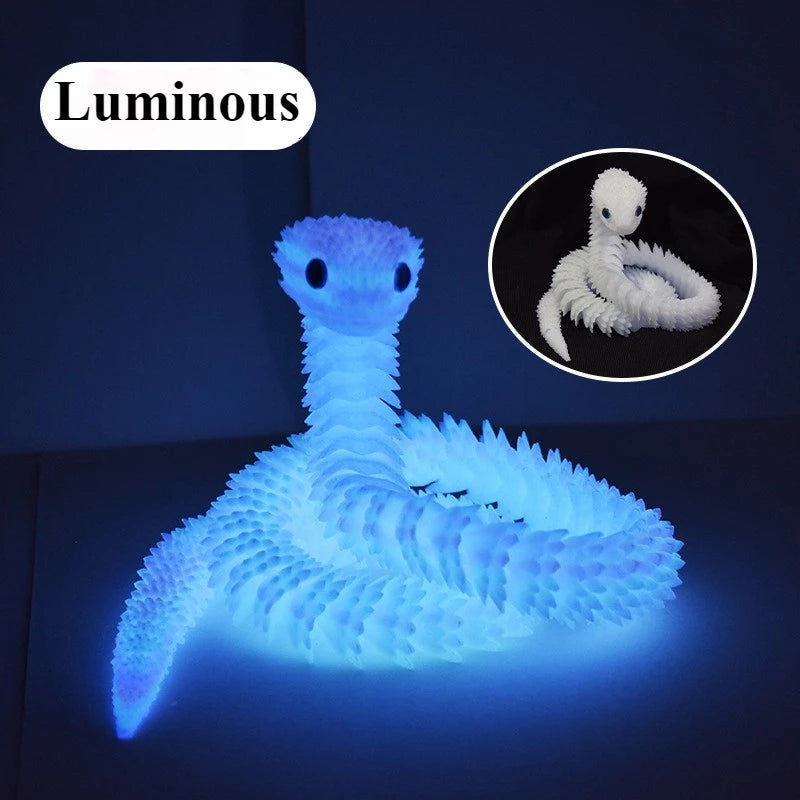 3D Printed Snake Multi-Joint Rotatable Stereoscopic Snake Office Desktop Ornament Home Decor Animal Model Figurine Car Decor Elk-Valley 3D