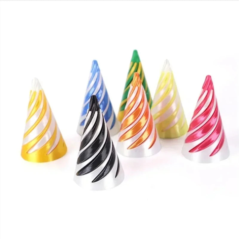 3D Printed Spiral Cone Pyramid Passthrough Sculpture Pass Through Pyramid Toy Mini Vortex Thread illusion Cone Spiral Ornaments Elk-Valley 3D
