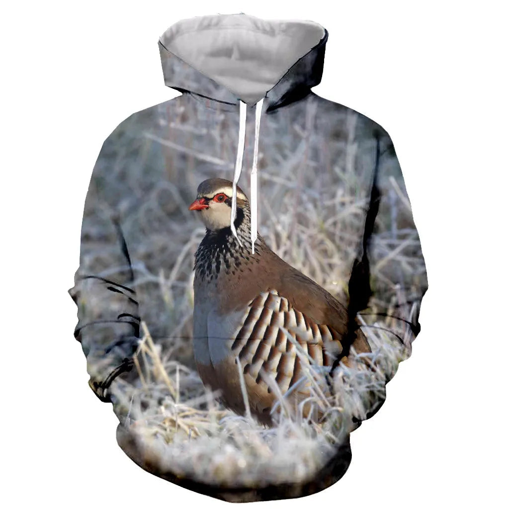 2022 Spring and Autumn 3D Printing Men's Women's Hoodie Hunting Suit Partridge Long Sleeve Fashion XL Pullover Camouflage Elk-Valley 3D