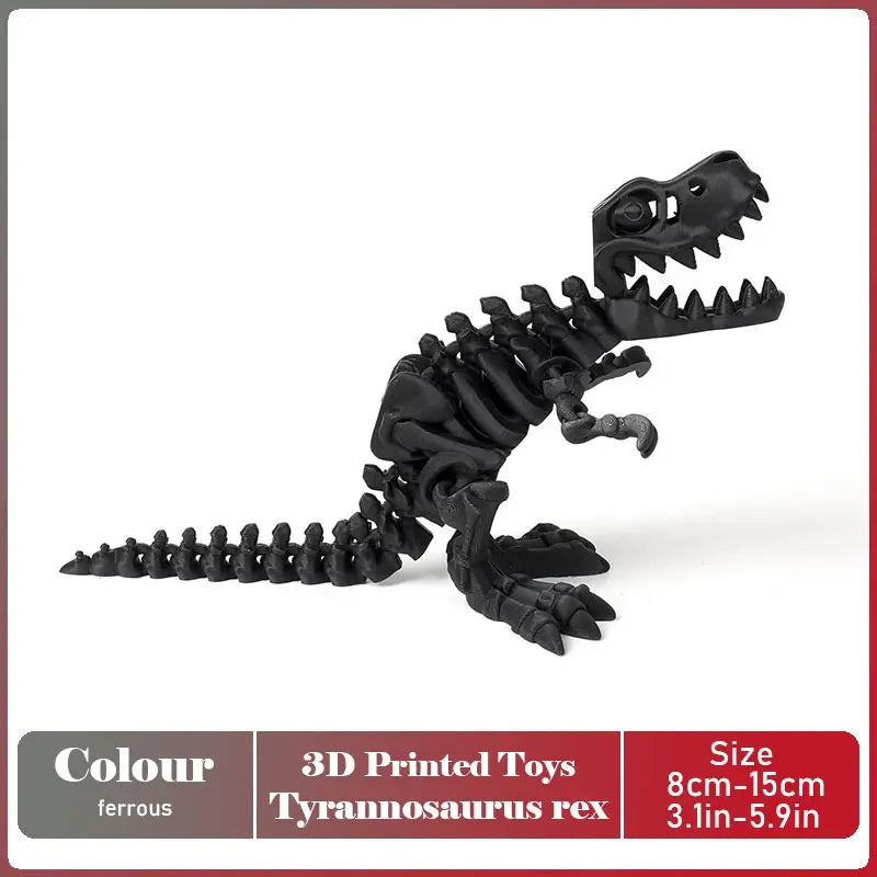 3D Printed Tyrannosaurus Rex Realistic Dinosaur Model Jointed Full Movable Birthday Gift Realistic Animals Decorative Desktop Elk-Valley 3D