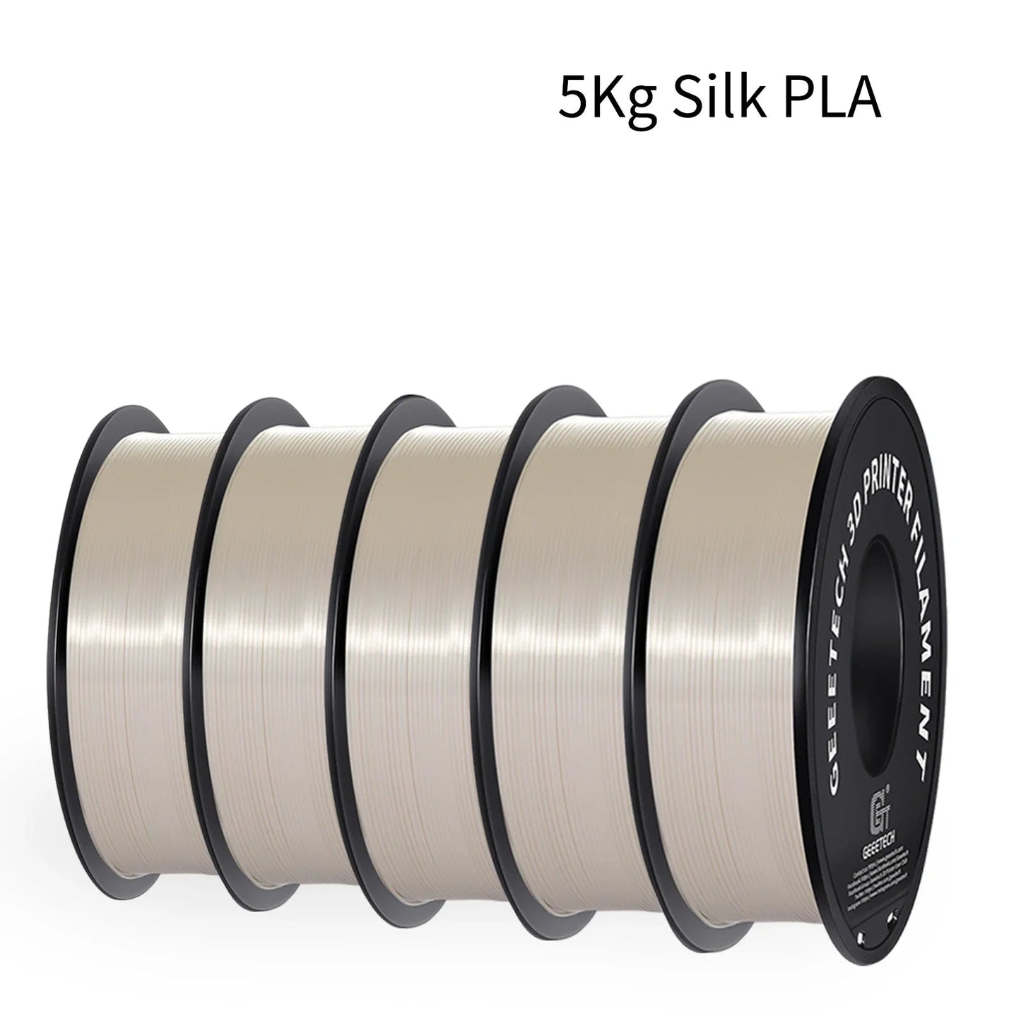 GEEETECH 5Rolls 3D Silk PLA Filament 1Kg/roll 1.75mm Spool Wire For 3D Printer Material,Vacuum packaging,Safety Elk-Valley 3D