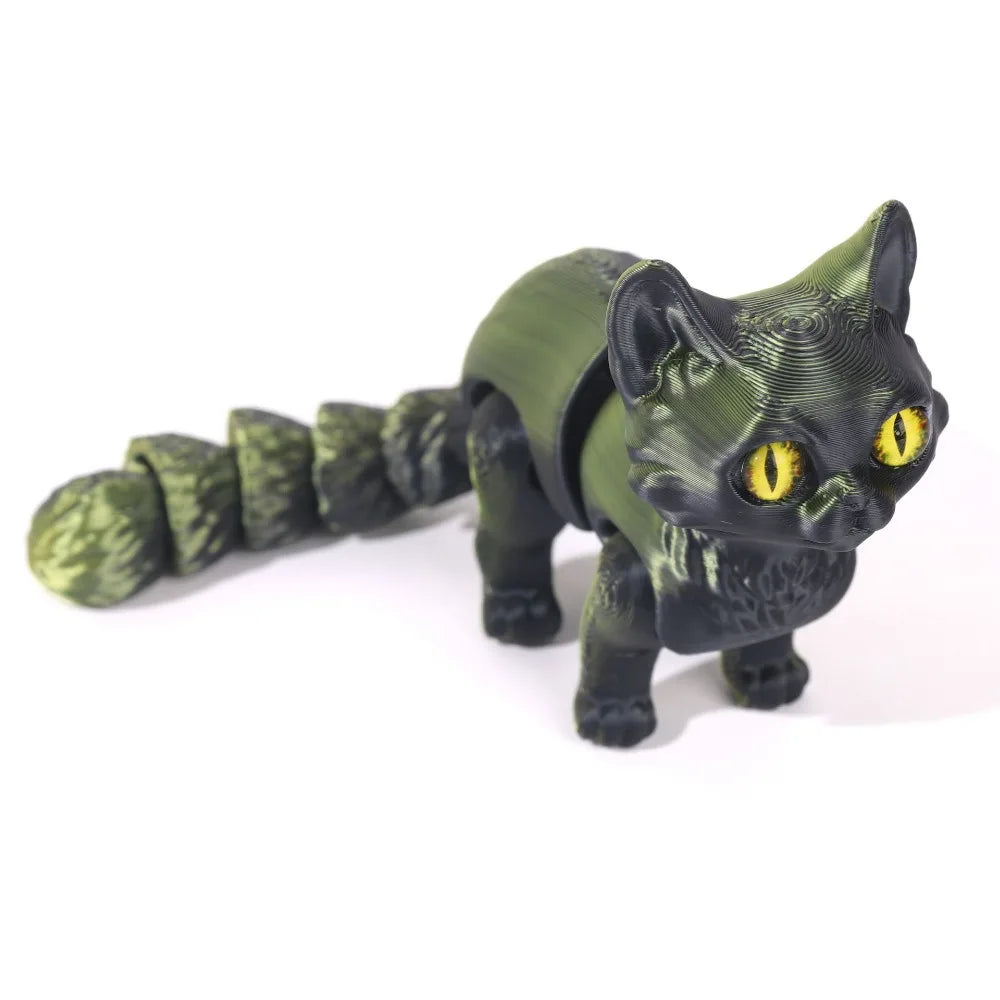 Big Eyes 3D Printed Cat Model Realistic Design Creative Sculpture Articulated Cats Doll 3D Printing Technology Cute Style