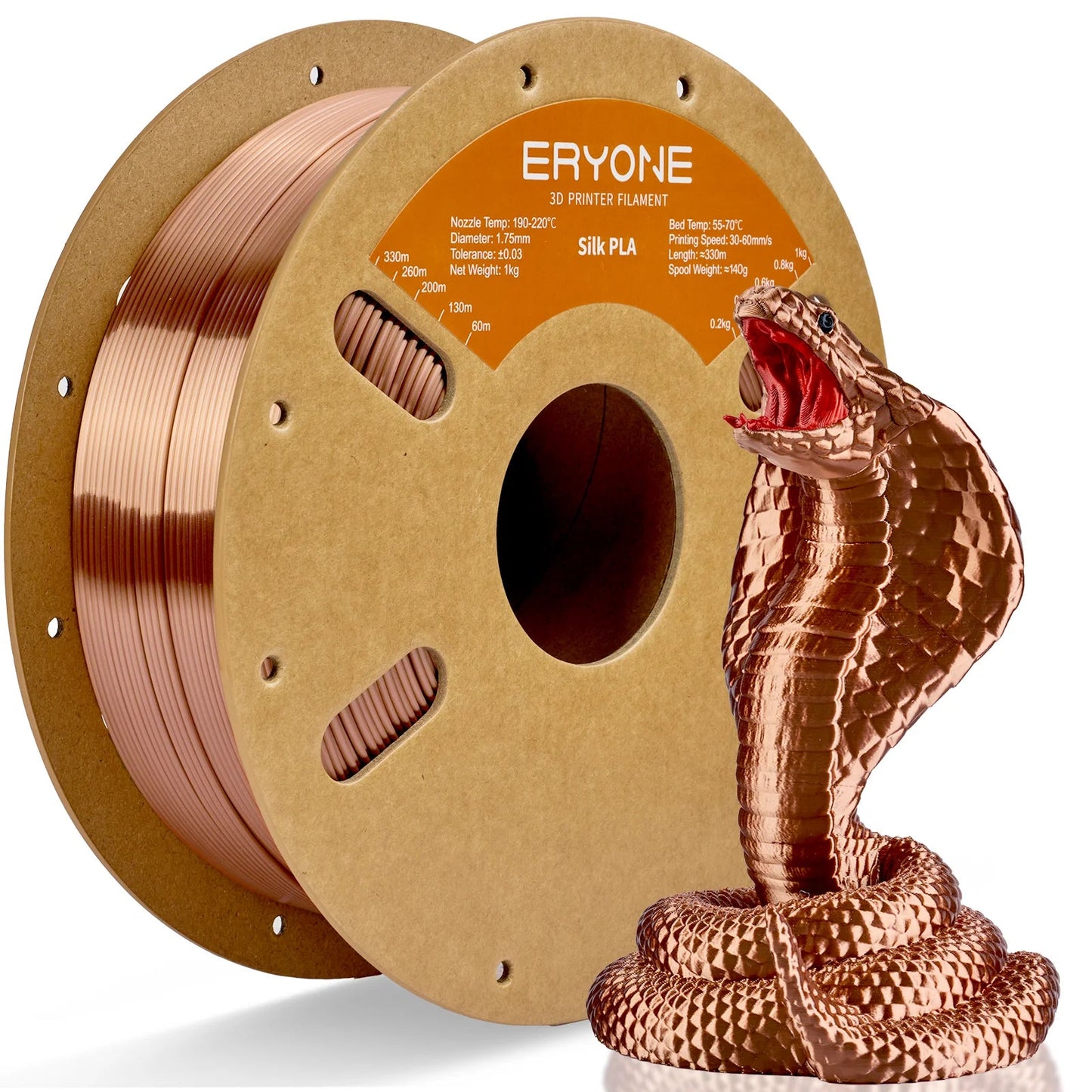 ERYONE 1KG Silk PLA 3D Printer Filament 1.75mm, Premium Silk Shiny Finish Single Color, Glossy Smooth Surface 1kg Spool Elk-Valley 3D