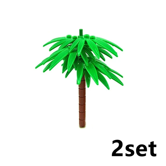 DIY Plant Tree City Bricks Assemble MOC Pine Christmas Tree Model Building Blocks Educational Sunflower Brick For Children Gifts Elk-Valley 3D