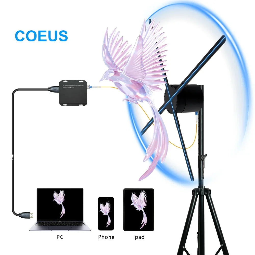 3D Hologram Fan HD Advertisement Equipment COUES 100cm-180cm HDMI Projection Screen Holographic Projector Display Custom Elk-Valley 3D