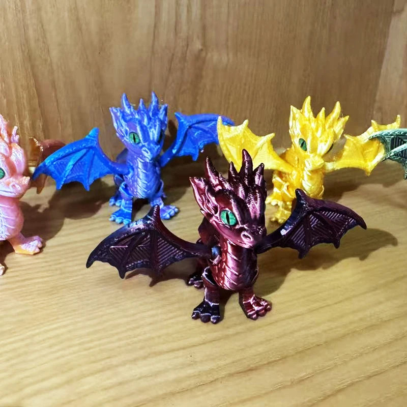 3d Printed Dragon,Fidget Dragons Toy Figurines, Animal Joint Activity Models Desktop Ornaments Simulation Model Figurines Gifts Elk-Valley 3D