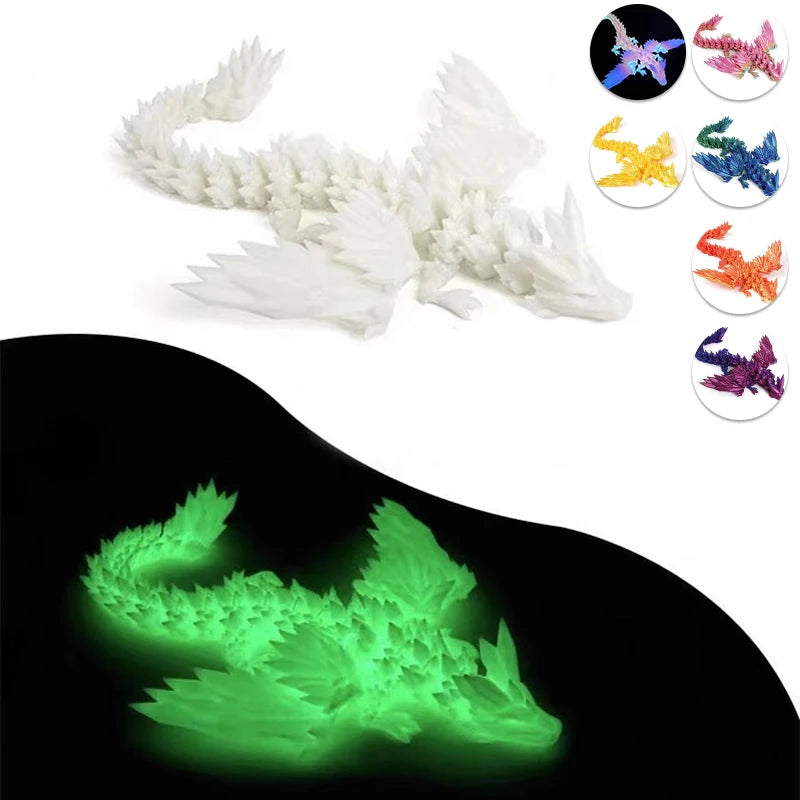 15cm 3D Printed Dragon Movable Wings Office Desktop Accessory Creative Home Decor Perfect Christmas Present Holiday Gift Toy Elk-Valley 3D