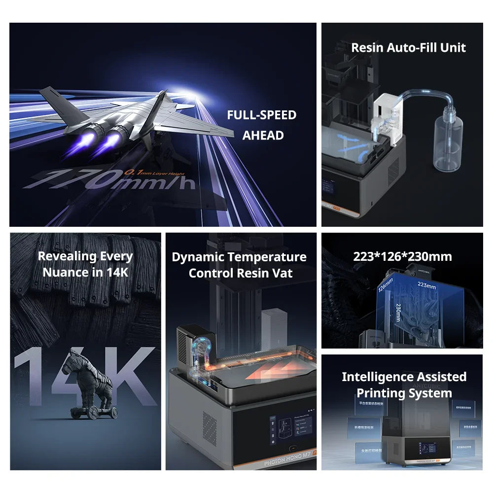 ANYCUBIC Photon Mono M7 Pro 3D Printer 10.1'' LCD Resin 14K Mono MSLA 3D Printer Speed Up to 170mm/h Printing Size 223*126*230mm