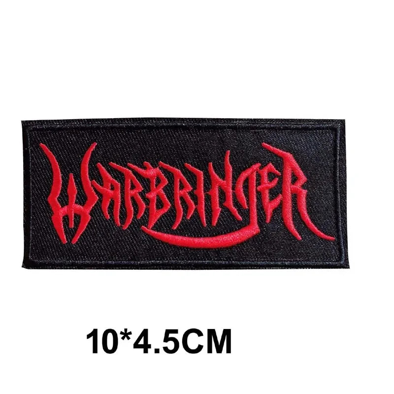 5PCS/ Text Clothing Stickers Fabric Applique Embroidery Iron On Patches,Punk Rock Music Band Badges Clothes Striped Sewing Patch Elk-Valley 3D
