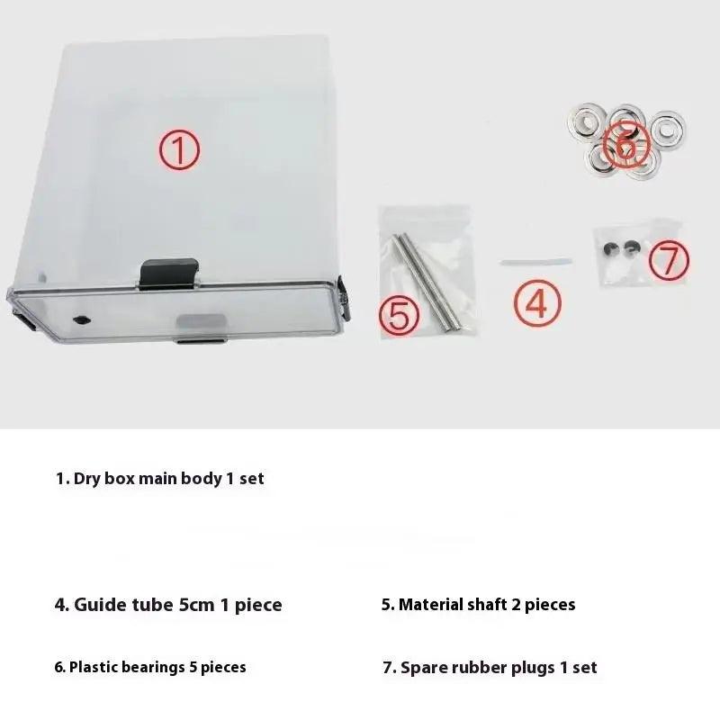 Comprehensive 3D Printer DIY Tool Set including Airtight Filament Dryer Box and Storage Holder