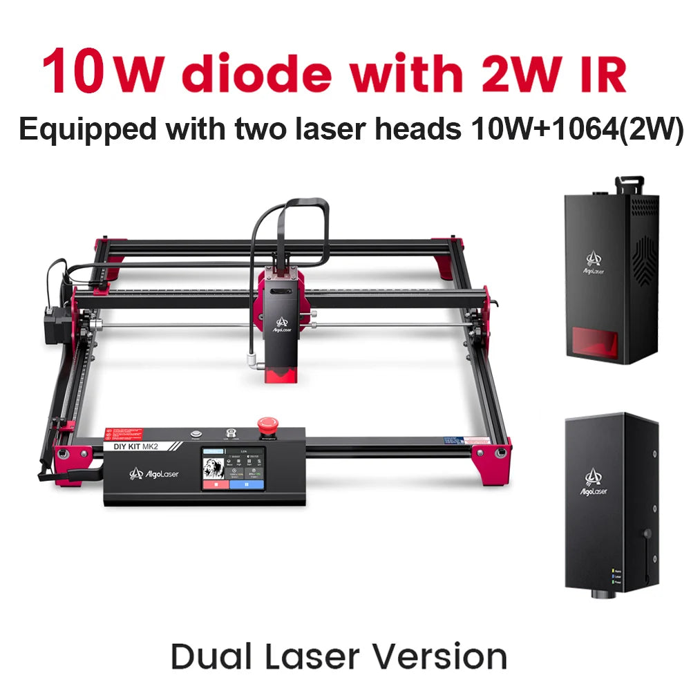 Algolaser 10W Laser Engraver Cutter 3.5”Color Touch Screen For Beginner Wifi Router  Table Woodworking Engraving Cutting Machin Elk-Valley 3D