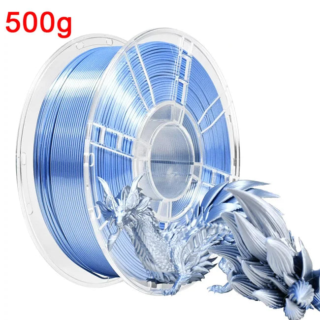 Dual Color Filament Silk PLA 1.75mm 1kg 500g 250g 3D Printer Plastic Material Two Colors Filament PLA Black Red Green Bundle New Elk-Valley 3D