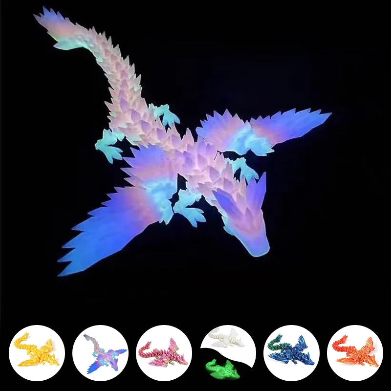 3D Printed Dinosaur Movable Echinosaurus Figurine Dragons Bone Model Desktop Craft Ornament Creative Novelty Gifts for Kids Elk-Valley 3D