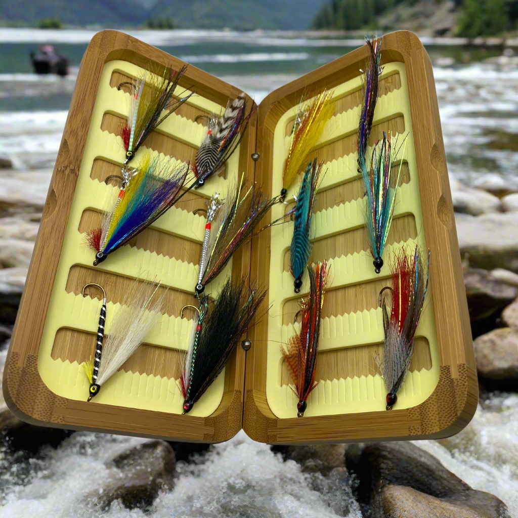 Fly Fishing Kit, Single Hook Streamer, Landlocked Salmon, Bamboo Flybox Dc Tackle & Outdoor Supply