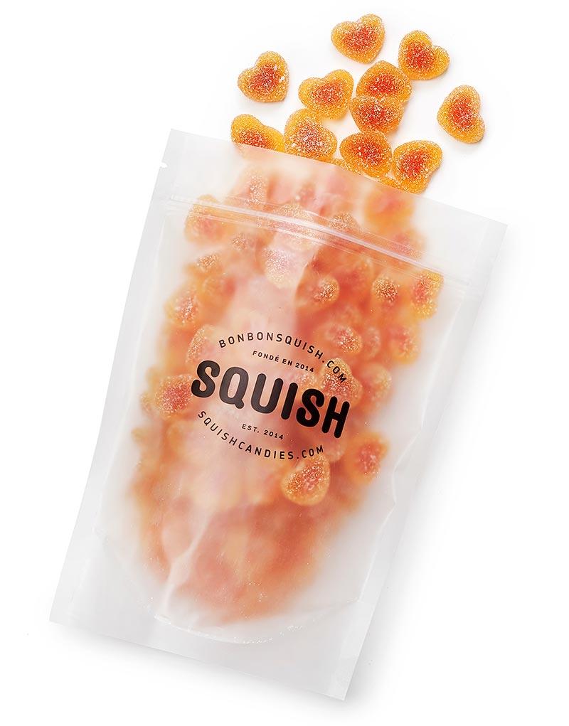 Sour Peach Hearts SQUISH Candies Canada