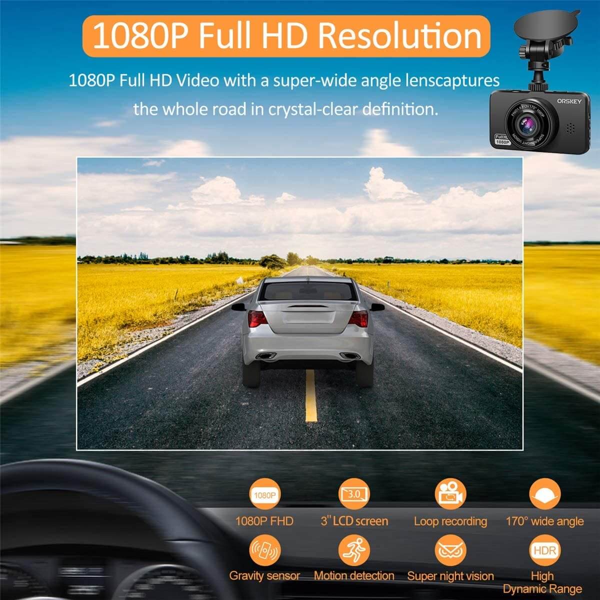 LDAS Dash Cam for Cars Front and Rear and SD Card Included LDAS ELECTRONICS