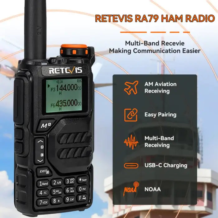 Retevis RA79 (UV-K5) Multiband Ham Radio with Scanner & Frequency Counter Fleetwood Digital