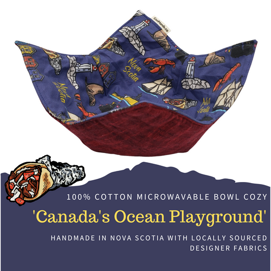 100% Cotton Microwavable Bowl Cozy - Canadas Ocean Playground