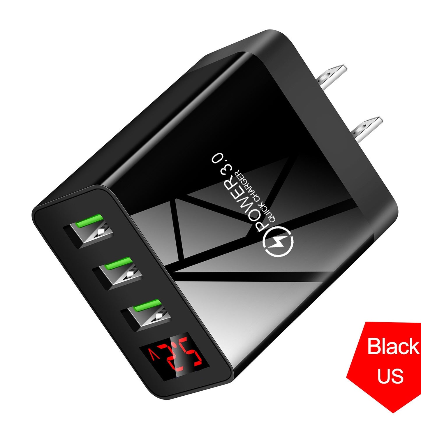 Quick charge 3.0 USB Charger for iPhone 12 pro 11 Xiaomi Samsung Huawei 5V 3A Digital Display Fast Charging Wall Phone Charger