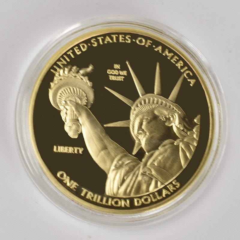 1 Trillion Dollar Gold Coins bit coin gold bitcoin Litecoin Eth XRP doge coin Cardano IOTA FIL shiba Cryptocurrency coin Elk-Valley 3D
