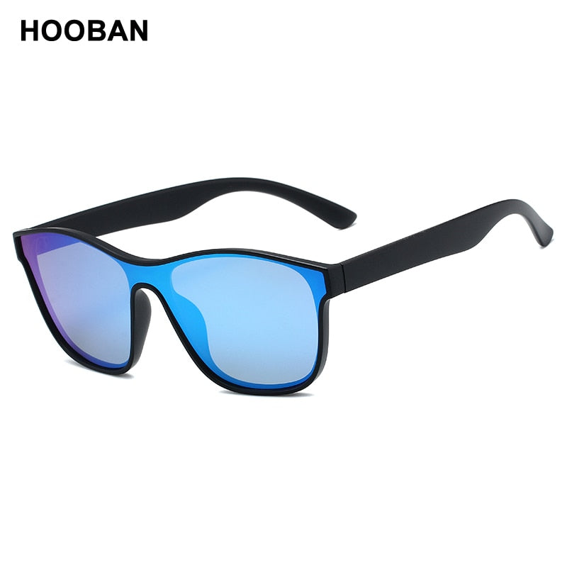 HOOBAN 2021 New Square Polarized Sunglasses Men Women Fashion Square Male Sun Glasses Brand Design One-piece Lens Eyewear UV400