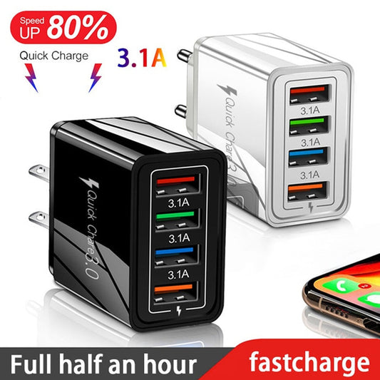 EU/US Plug USB Charger Quick Charge 3.0 For Phone Adapter for iPhone 12 Pro Max Tablet Portable Wall Mobile Charger Fast Charger Elk-Valley 3D