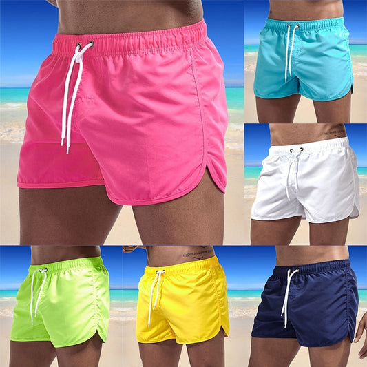 2021 Summer Men's Swimwear Shorts Brand Beachwear Sexy Swim Trunks Men Swimsuit Low Waist Breathable Beach Wear Surf