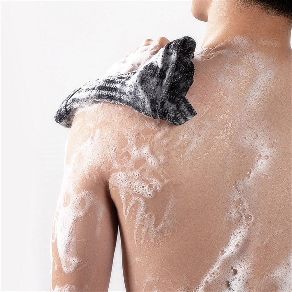 Men Bath Shower Towel Long Strip Back Scrub Rubbing Rub Sponge Washer Gray Dead Skin Remove Tool Friendly Artifact Home Gadgets