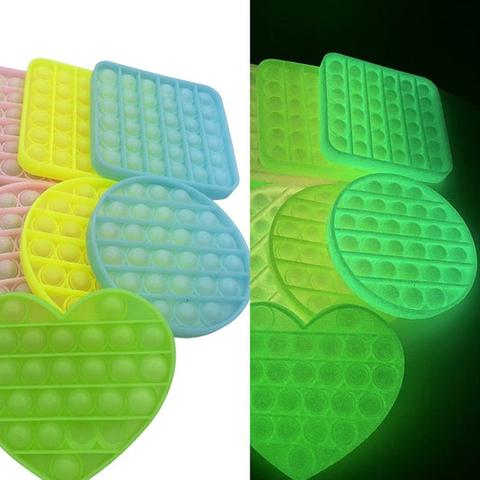 Glow Fluorescence Push Bubble Fidget Toys Adult Stress Relief Toy Antistress Soft Squishy Gift Anti Stress Box simple dimple toy Elk-Valley 3D