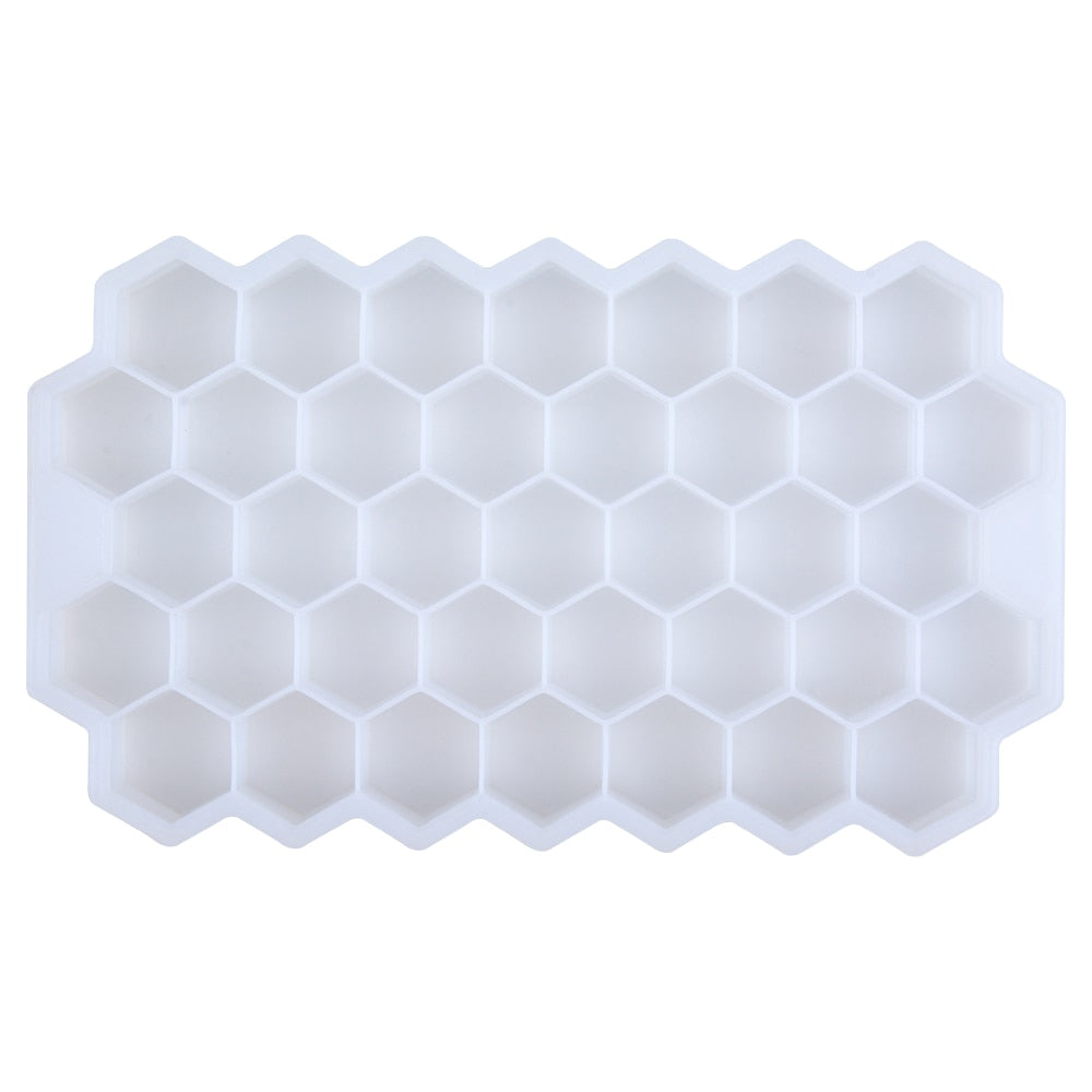 SILIKOLOVE Honeycomb Ice Cube Trays with Removable Lids Silica Gel Ice Cube Mold BPA Free