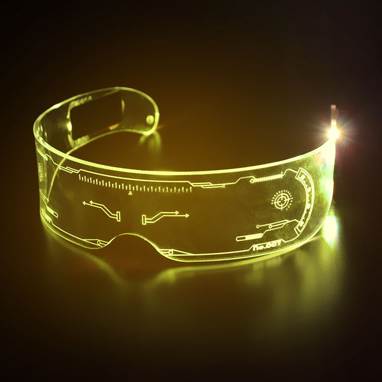 Amazon Source LED Illuminated Tech Glasses Christmas Party Bar Dance Illuminated Acrylic Goggles